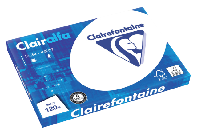 Kopieerpapier Clairefontaine Clairalfa A3 120gr wit 250 vel