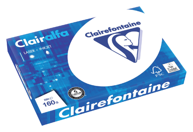 Papier copieur Clairefontaine Clairalfa A3 160g blanc 250 feuilles