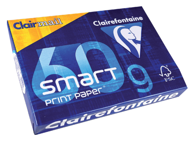 Kopieerpapier Clairefontaine Clairmail A4 60gr wit 500 vel