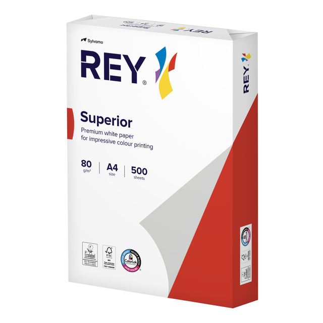 Kopieerpapier Rey Superior A4 80gr wit 500 vel