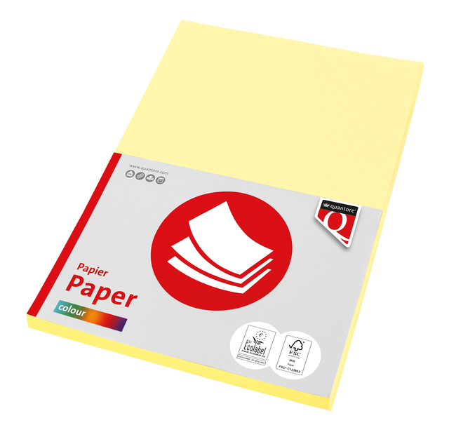 Papier copieur Quantore Colour A4 120g jaune canari 100 feuilles