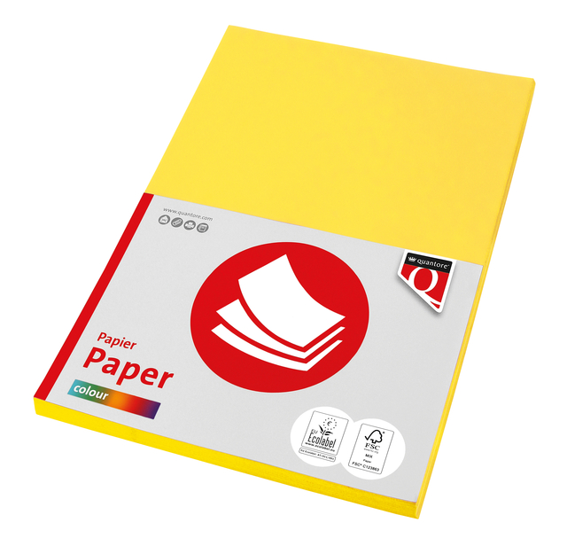 Papier copieur Quantore Colour A4 120g jaune 100 feuilles