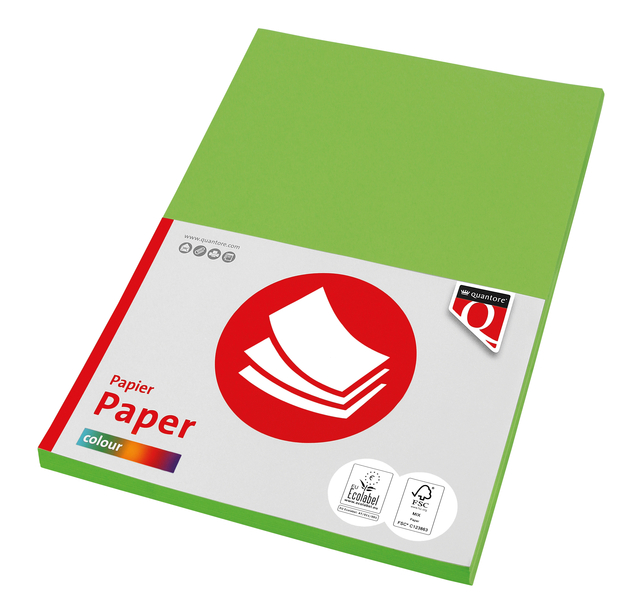 Papier copieur Quantore Colour A4 120g vert vif 100 feuilles