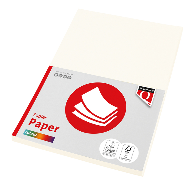 Papier copieur Quantore Colour A4 160g blanc crème 50 feuilles