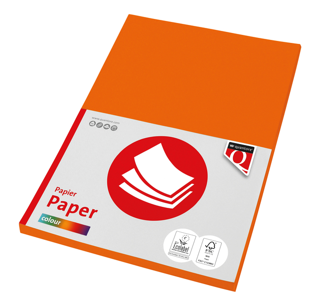 Papier copieur Quantore Colour A4 160g orange 50 feuilles