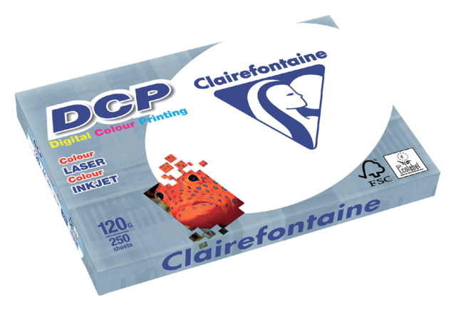 Laserpapier Clairefontaine DCP A4 120gr wit 250 vel