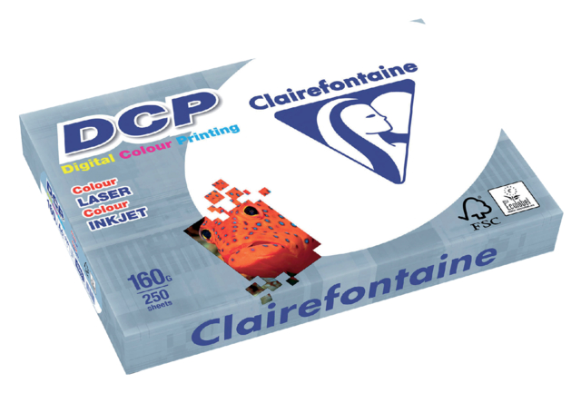 Laserpapier Clairefontaine DCP A4 160gr wit 250 vel