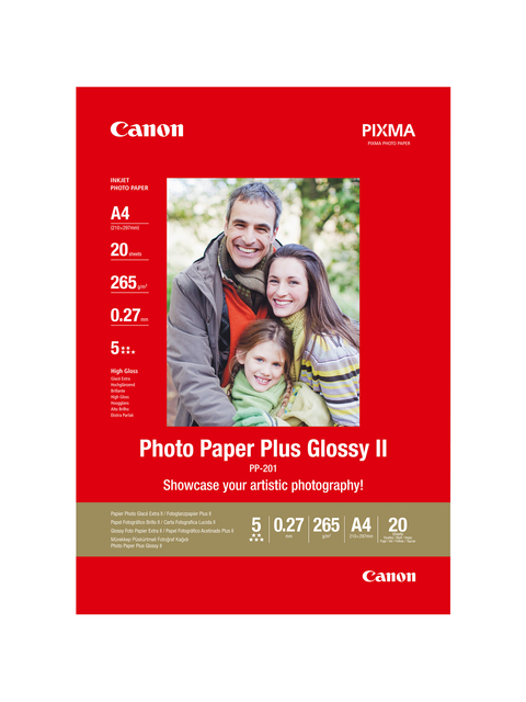 Inkjetpapier Canon PP-201 A4 265gr glans 20 vel