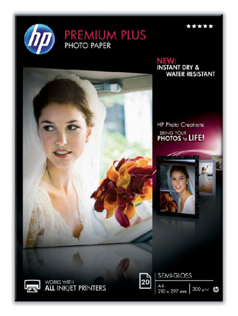 Inkjetpapier HP CR673A A4 semi glossy 300gr 20 vel