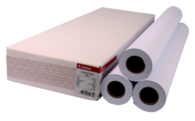 Inkjetpapier Canon 610mmx50m 90gr standaard 3 rollen