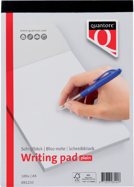 Bloc-notes Quantore A5 uni 100 feuilles 60g