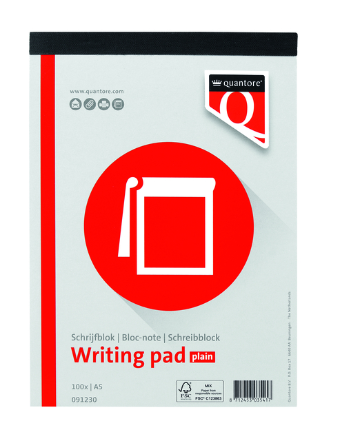 Bloc-notes Quantore A5 uni 100 feuilles 60g
