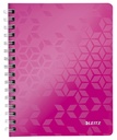 Notitieboek Leitz WOW A5 spiraal 160 pagina's lijn roze