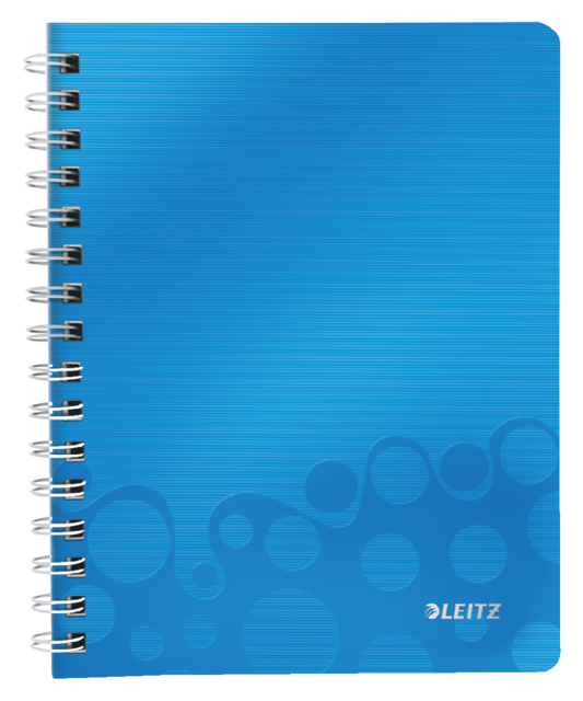 Notitieboek Leitz WOW A5 spiraal PP lijn blauw