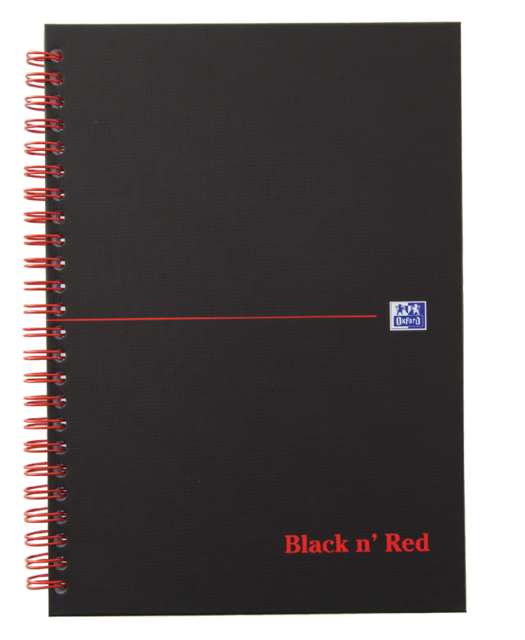 Spiraalblok Oxford Black n' Red A5 lijn 140 pagina's 80gr