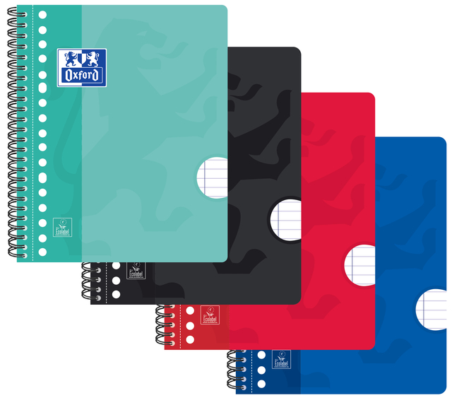 Cahier de cours Oxford School A5+ 17perf ligné 160 pages 80g assorti