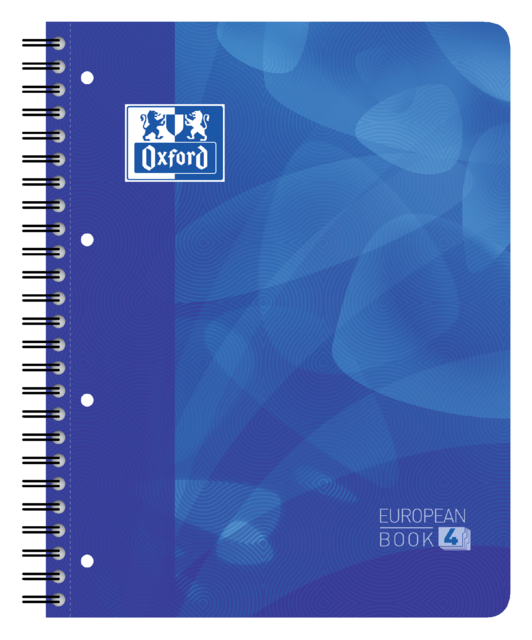 Cahier Projet Oxford School A4+ ligné 4 perf 240 pages 80g bleu