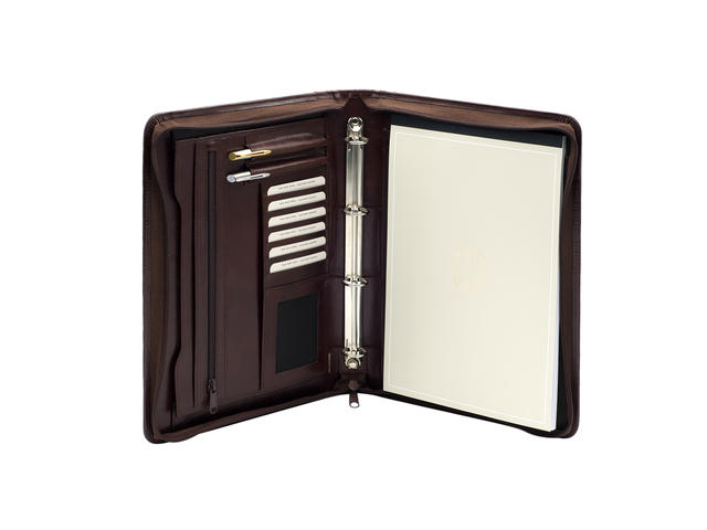 Conférencier Van der Spek 2041 A4 cuir anneaux marron