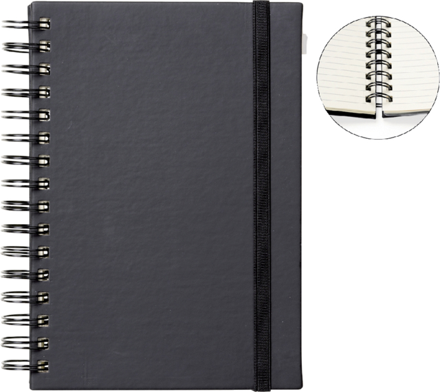 Carnet de notes Quantore A5 spirale ligné 192 pages 80g noir