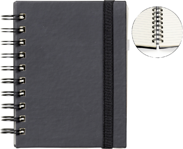 Carnet de notes Quantore A6 spirale ligné 192 pages 80g noir