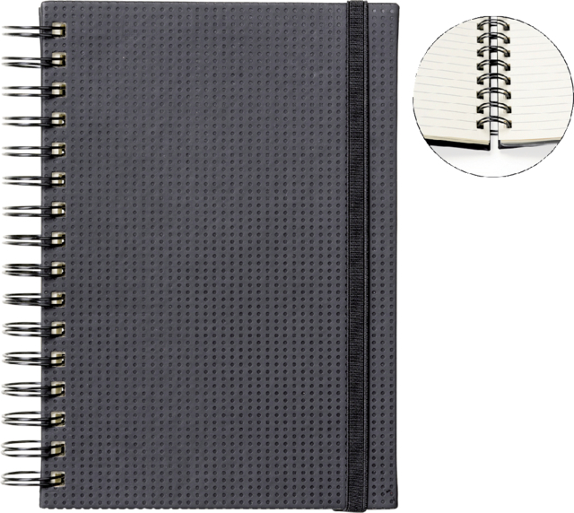 Carnet de notes Quantore A5 spirale onglets ligné 192 pages 80g noir