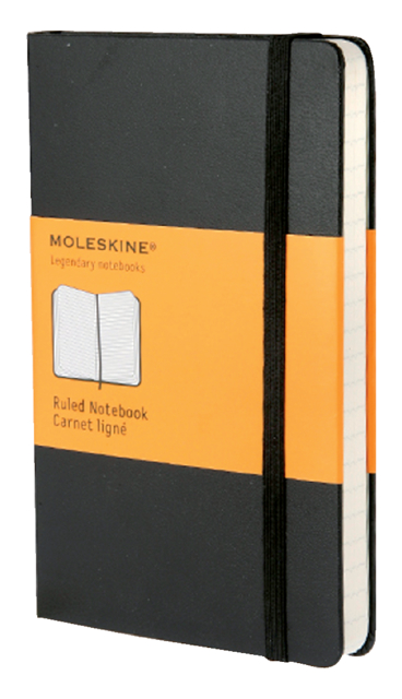 Notitieboek Moleskine pocket 90x140mm lijn hard cover zwart