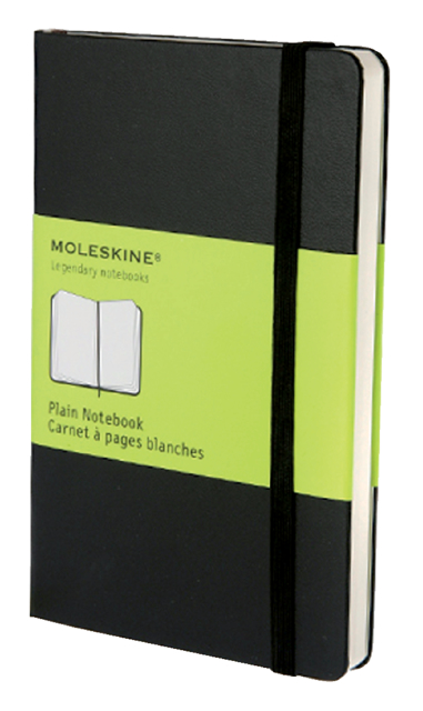 Notitieboek Moleskine pocket 90x140mm blanco hard cover zwart