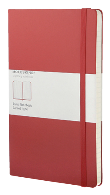 Notitieboek Moleskine large 130x210mm lijn hard cover  rood