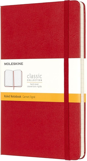 Notitieboek Moleskine large 130x210mm lijn hard cover  rood