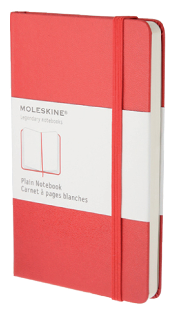 Notitieboek Moleskine large 130x210mm blanco hard cover rood