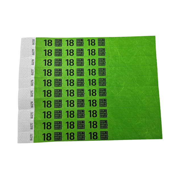 Bracelet Combipack 18+ Don't drink and drive vert 100 pièces