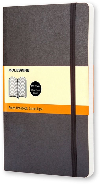 Carnet de notes Moleskine Large 130x210mm ligné couverture rigide noir