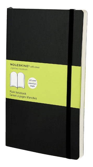 Carnet de notes Moleskine large 130x210mm uni couverture souple noir