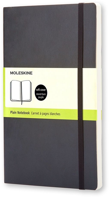 Carnet de notes Moleskine large 130x210mm uni couverture souple noir