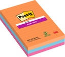 Bloc-mémos Post-it 4960 Super Sticky 101x152mm ligné Bangkok 3 pièces