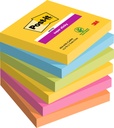 Memoblok Post-it 654 Super Sticky 76x76mm Carnival 6 stuks