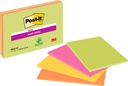 Bloc-mémos 3M Post-it 6845 Super Sticky 203x152mm assorti 4 pièces