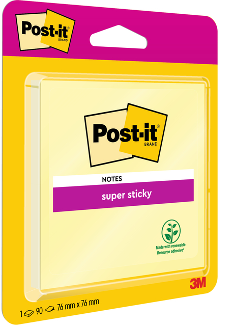Bloc-mémos Post-it Super Sticky 6920 Super Sticky 76x76mm jaune