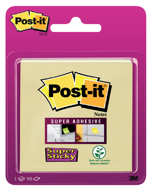 Bloc-mémos Post-it Super Sticky 6920 Super Sticky 76x76mm jaune