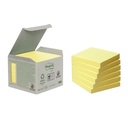 Bloc-mémos Post-it 654-1B 76x76mm recyclé jaune 6 pièces
