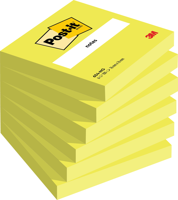 Bloc-mémos Post-it 654 76x76mm néon vert 100 feuilles