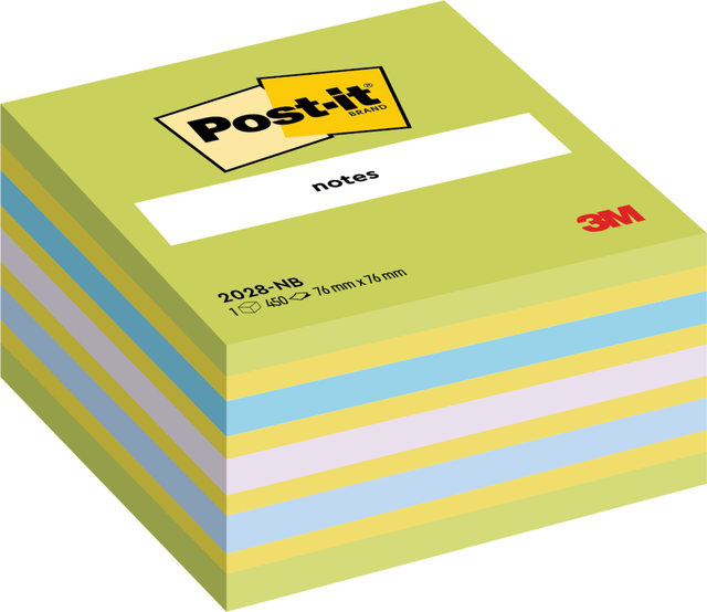 Bloc-mémos Post-it 2028 Cube 76x76mm assorti