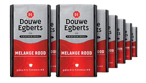 [890053] Koffie Douwe Egberts snelfiltermaling Melange Rood 250gr