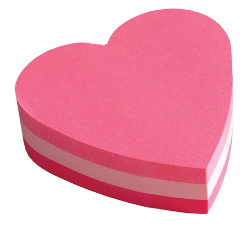 [392625] Bloc-mémos 3M Post-it 2007 70x70mm cube coeur rose