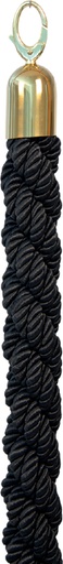 [891031] Corde Securit 150cm noire avec embouts dorés