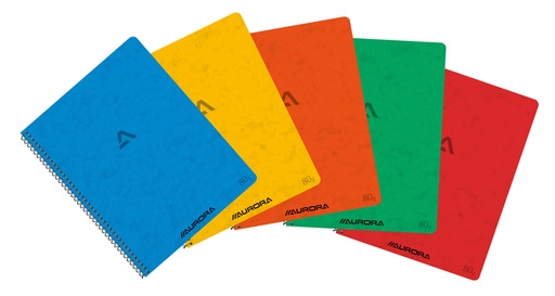 [011327] Cahier à spirale Aurora 210x165mm carreau 5x5mm 120 pages 80g assorti