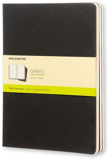 [011546] Schrift Moleskine 190x250mm blanco 240 pagina's 70gr zwart set à 3 stuks