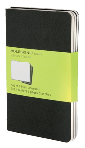 [011550] Cahier Moleskine 90x140mm uni 240 pages 70g noir 3 pièces