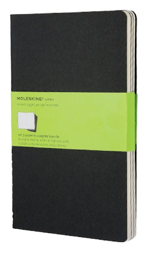 [011552] Cahier Moleskine 130x210mm uni 160 pages 70g noir 3 pièces