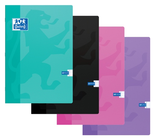 [011489] Schrift Oxford School A4 ruit 5x5mm 120 pagina's 80gr assorti